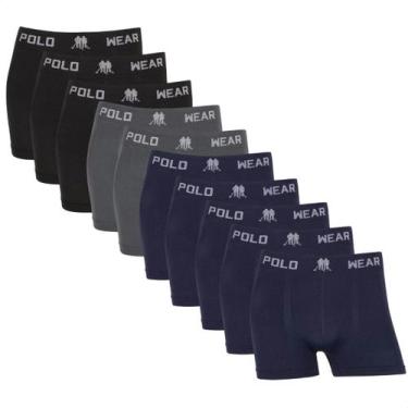 Imagem de Kit10 Cueca Masculina Boxer Polo Wear Microfibra Confortável, Sortido 