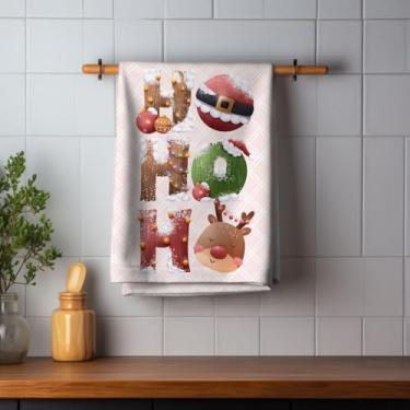 Imagem de Pano de Prato Cozinha Copa Atoalhado Natal HoHoHo