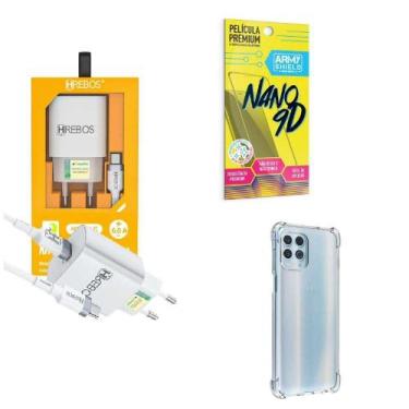 Imagem de Kit Carregador Turbo + Capinha Motorola G100 + Película 9D - Hrebos