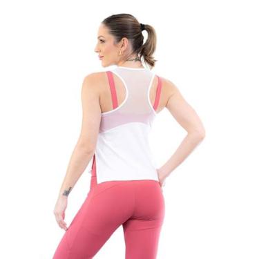 Imagem de Regata Modelo Nadador Costas com Detalhe em Tule Gabriela - Voo Fitnes