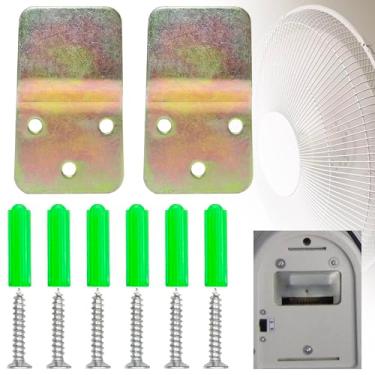 Imagem de LUTQ 2 conjuntos de suportes de montagem de ventilador de aço resistente com parafusos de fixação - Suporte oculto para a maioria dos ventiladores de parede, tipo plugue macho