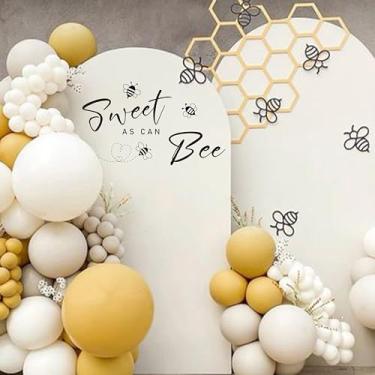 Imagem de CIEQR Decoração de chá de bebê Sweet as Can Bee - Placa de revelação de gênero, decorações temáticas de abelha melífera para festa, arco de balão, pano de fundo