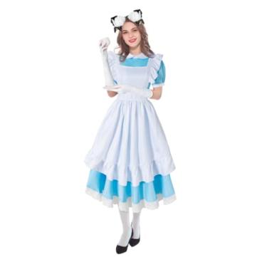 Imagem de DANBAIEGG Conjunto de meias de avental de anime French Maid para fantasia de Halloween, Branco, M