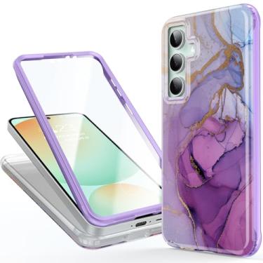 Imagem de Esdot Capa para Samsung Galaxy S24 FE com protetor de tela integrado - moldura frontal de policarbonato rígido durável + capa traseira de TPU macio, designs bonitos da moda para mulheres, capa