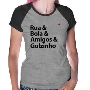 Imagem de Baby Look Raglan Rua & Bola & Amigos & Golzinho - Foca na Moda, Cinza,