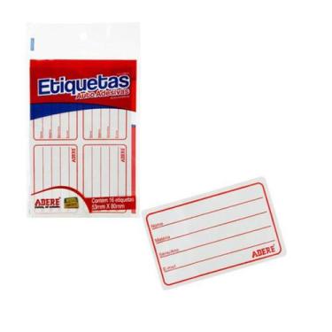 Imagem de Etiqueta de indentificação auto adesivas - adere