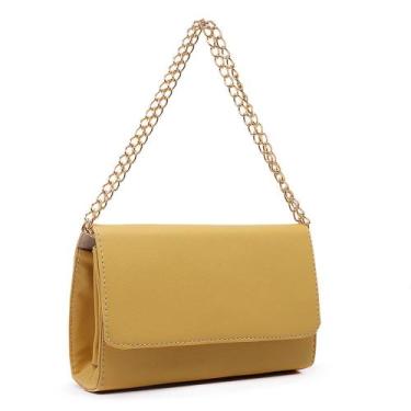 Imagem de Bolsa Feminina Clutch Casual Transversal Tiracolo Amarelo - CM Shoes
