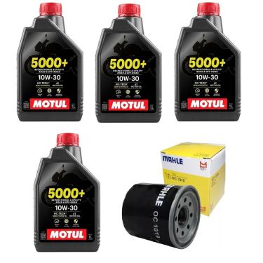 Imagem de Kit Troca de Óleo moto 4 Motul 5000 10W30 4T 1L + 1 filtro Mahle Honda NC 750 2015 a 2025