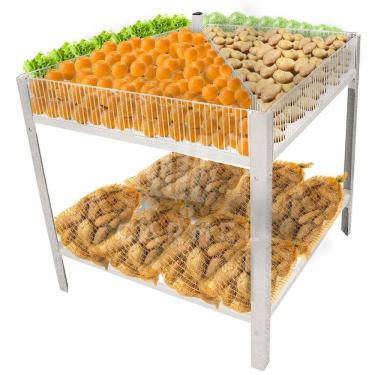 Imagem de Vasca Central De Hortifruti 1,00m Com Prateleira e Divisórias Innal