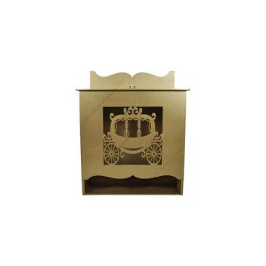 Imagem de Porta Fraldas Bebê Carruagem 3d MDF Madeira - Atacadão do Artesanato M