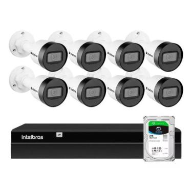 Imagem de 8 Câmeras Vipc 1230b Ip Ir 30m Intelbras, Nvr 1408, Hd 2tb Sk