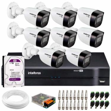 Imagem de Kit 8 Câmeras VHD 1120 B G6 + DVR Intelbras + HD 1TB + App + Fonte, Ca