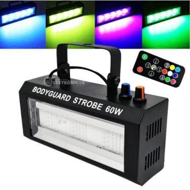 Imagem de Strobo Color RGB Estroboscópico Canhão Refletor Com Controle Efeito Fl