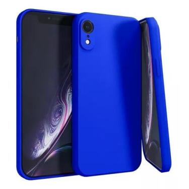 Imagem de Capa Capinha Silicone Aveludada Compatível Com iPhone XR Premium (AZUL ROYAL)