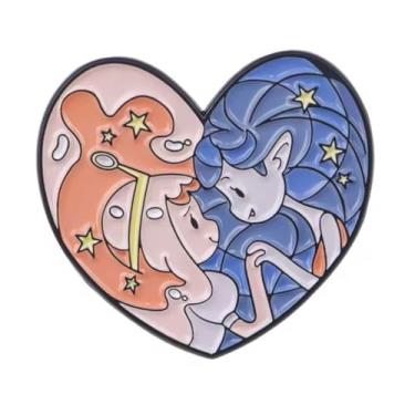 Imagem de Princesa Bubblegum Marceline Come Along With Me Hora de Aventura Desenho Animado Programa de TV Coração Amor 3,3 cm Emblema de Broche Esmaltado, 1.3 Inches, Esmalte, Esmalte