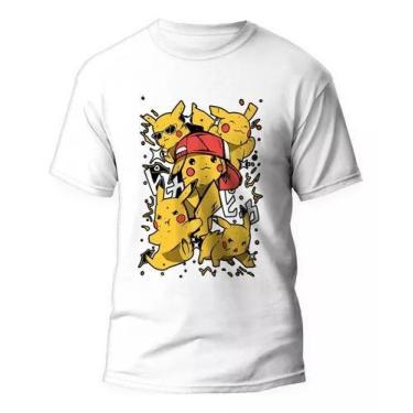 Imagem de Camiseta Pikachu Unissex - Estampa Anime Pokémon V01 - Loja Dinka, 2, 