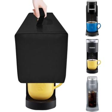 Imagem de NUENSS-ROR Capa protetora contra poeira para cafeteira Keurig de dose única, cápsula de café à prova d'água resistente para cafeteira Keurig K-Express, K-Mini e K-Iced de dose única (preta)
