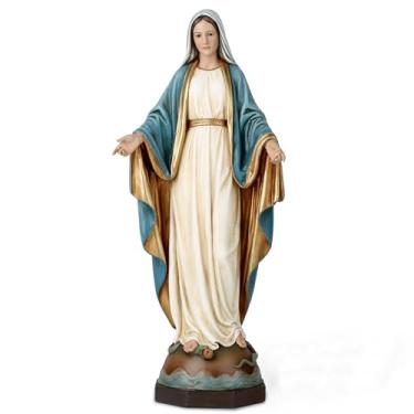 Imagem de Estátua de Nossa Senhora da Graça Católica BC, figura de 34,3 cm A Santíssima Mãe Virgem Maria para altar, presente religioso para mãe, decoração de casa devota, pintado à mão por Buildclassic