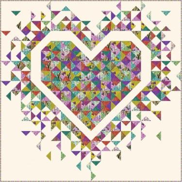 Imagem de Benartex Kit de colcha Danielle Duer True Colors Exploding Heart