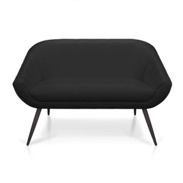 Imagem de Namoradeira 02 Lugares material sintético Pés Palito De Ferro Cor Pret