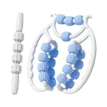 Imagem de oshhni 20 rodas Roller de massagem Relax Roller Gift Multifuncional leve com massagem Stick Handheld para bezerro de pulso de armas, Azul
