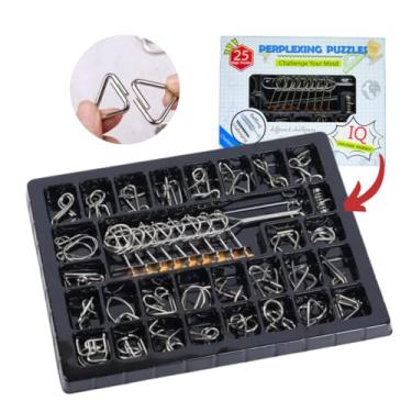 Imagem de Kit 25 Peças Quebra Cabeça De Metal Enigma Puzzle Brinquedos Intelectuais Desafio Cerebral Anti Stress