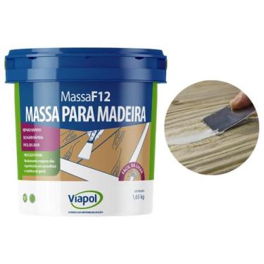 Imagem de Massa F12 Calafetar Correção Madeira Viapol 1,65kg Div Cores, imbuia