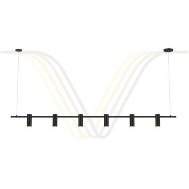 Imagem de Pendente Lustre Luminária Tubo Alumínio - Luzes do Vale, Preto