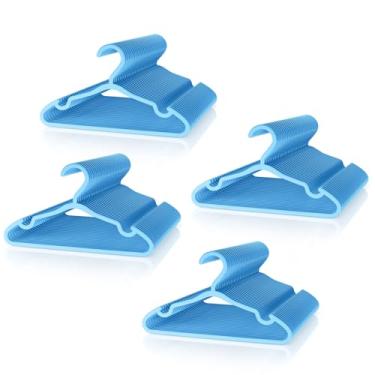 Imagem de VILICK Cabides infantis de plástico, pacote com 100 cabides antiderrapantes para roupas de bebê, roupas infantis e recém-nascidas, calças, casacos (azul)