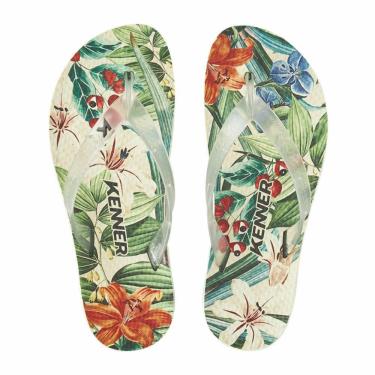 Imagem de Chinelo Kenner Summer Botanical Masculino - Off White e Preto