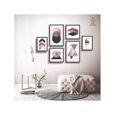 Imagem de Kit Quadros Decorativos Abstrato Rose Gold - Pri D'cora, Rosa ouro