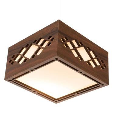 Imagem de Luminária Decorativa Madeira Plafon Pipa 30Cm