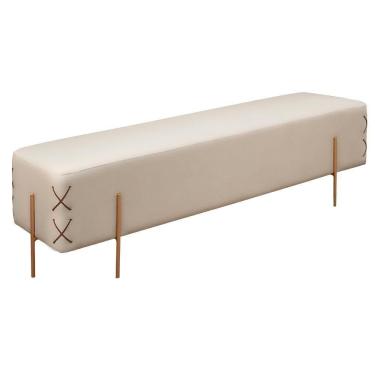 Imagem de Recamier Banco Eros Luxo Bronze Castellar Móbile Corino Off White Corino Off White