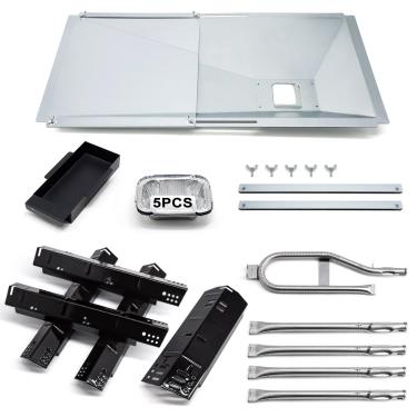 Imagem de Peças de reposição de bandeja de graxa para Dyna/Glo DGH474CRP, DGH450CRP, DGH483CRP, DGH485CRP, bandeja de gotejamento ajustável de 61 cm a 76 cm, escudo de placa de calor e queimadores para peças de