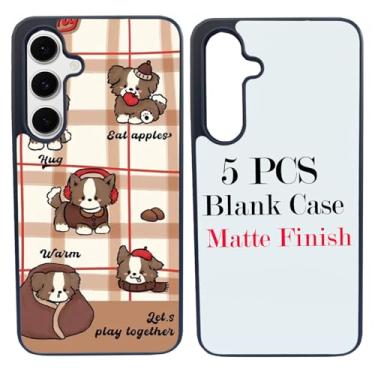 Imagem de JUSTRY Capa de telefone em branco sublimação 5 peças para Samsung Galaxy S24 FE, fácil de sublimar DIY 2 em 1 2D capa de borracha macia imprimível por transferência de calor capa de telefone +