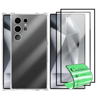 Imagem de Kit Capa Capinha Anti Impacto + 2 Películas Ceramica 9D Para Samsung Galaxy S24 Ultra
