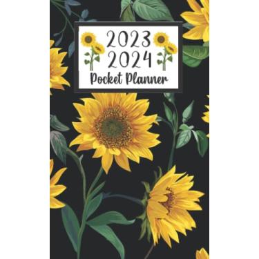 Imagem de 2023 2024 pocket planner For Purse Sunflower Lovers: 2 year Pocket Calendar January 2023 to December 2024 | 24 Months Monthly Planner & Organizer For ... Holidays | Sunflower Floral Pattern cover