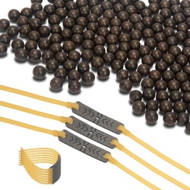 Imagem de Xguis 200 peças de munição de estilingue de argila, 10 peças de substituição de estilingue com estilingue de inserção para caça ao ar livre