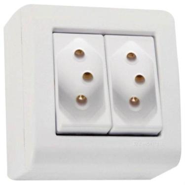 Imagem de Caixa de Sobrepor LizFlex Branca com 2 Tomadas 2P+T de 20 Ampères e 25