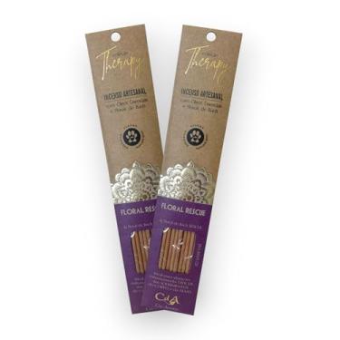 Imagem de Kit com 2 Incensos Naturais e Artesanais Vareta Therapy Floral Rescue e Floral de Bach RESCUE