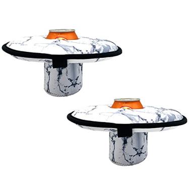 Imagem de Wanty Suporte flutuante de neoprene de tamanho grande para bebidas, porta-copos flutuantes, para festas na piscina, diversão aquática, serve para latas/garrafas skinny e latas/garrafas de boca larga,