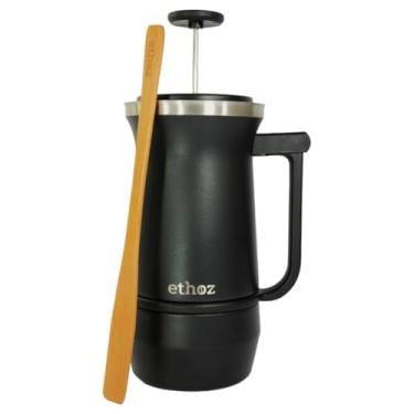 Imagem de Ethoz Uptowner French Press | Aço inoxidável de 946 ml | Bru-Stop patenteado nos EUA e fundo removível | Isolamento de parede dupla para café suave e equilibrado - sem grão, sem amargor