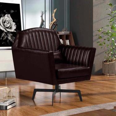 Imagem de Poltrona Agar material sintético Base Metal - Blossom Casa, Café