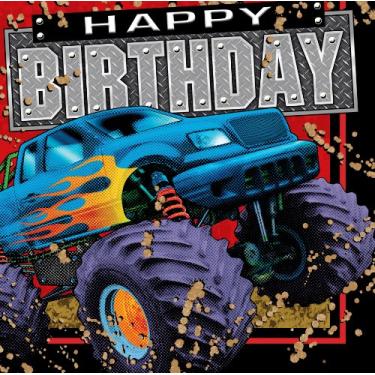 Imagem de 16 guardanapos de papel para almoço, mudslinger Happy Birthday