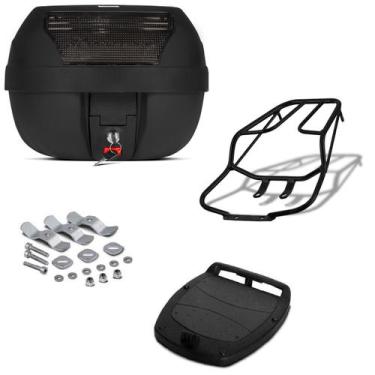 Imagem de Baú 28 Litros Pro Tork + Bagageiro Várias Motos , FUME, YBR 125 FACTOR