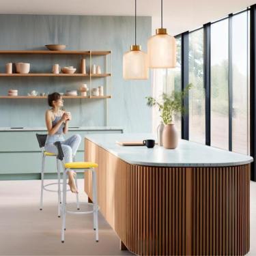 Imagem de Kit 2 Banco Banquetas Para Bar Bistrô Balcão Bancada Cozinha Gourmet L