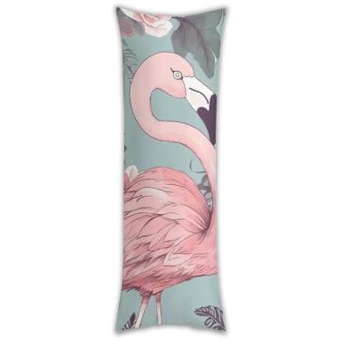 Imagem de Capa de travesseiro de corpo flamingo, ultramacia, respirável, longa, 137 x 50 cm, fronha decorativa com zíper oculto, fronhas para sofá de quarto