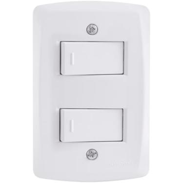 Imagem de Tramontina Conjunto 2 Interruptores Simples 10 A 250 V 4x2 Lux2 Branco