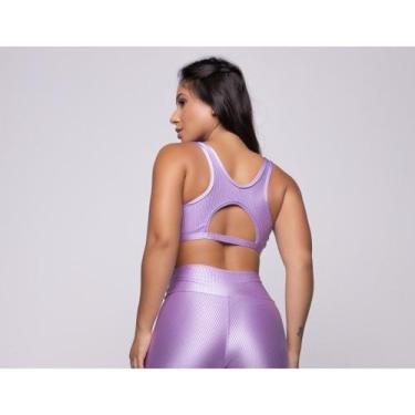 Imagem de Top Fitness Malha Trilobal Canelado Feminino Alça Larga - C&M Fitness,