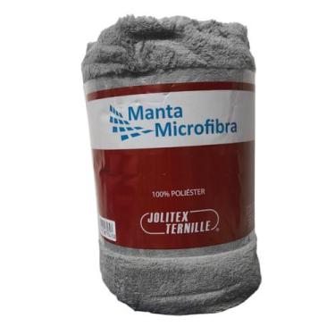 Imagem de Manta Microfibra Solteiro 150x220cm Unicolor Jolitex, Cinza Paloma
